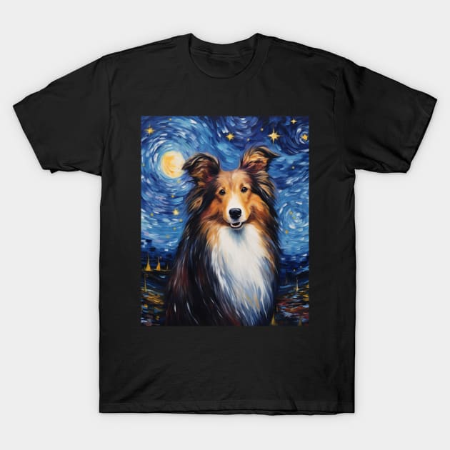 Sheltie Night T-Shirt by NatashaCuteShop